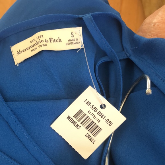 Royal blue Abercrombie and Fitch top with spaghetti straps, 100% polyester - Picture 5 of 5